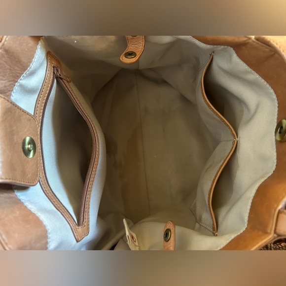 Lucky Brand brown leather tote with matching coin purse *PROJECT BAG* - Picture 13 of 13